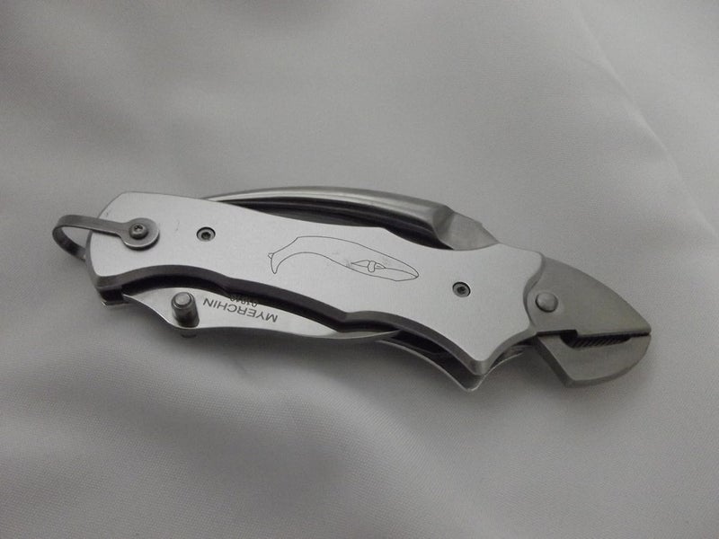 Myerchin Sailors Tool Linerlock Silver with Stainless Serrated Blade - Image 5